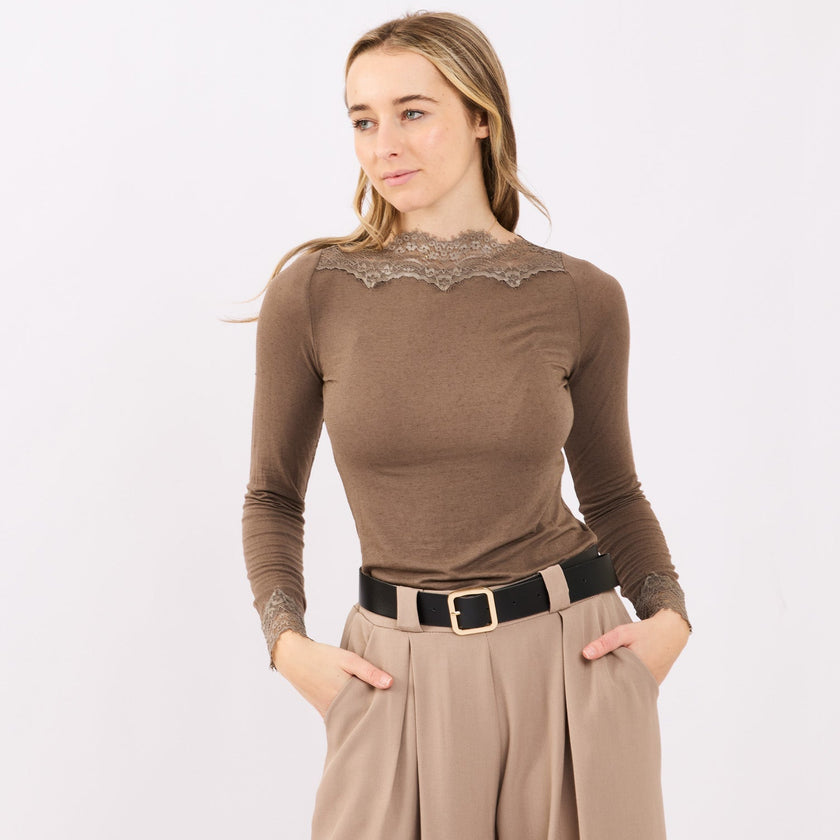 [MIXMUSE] Maglia Misto Cashmere A Maniche Lunghe