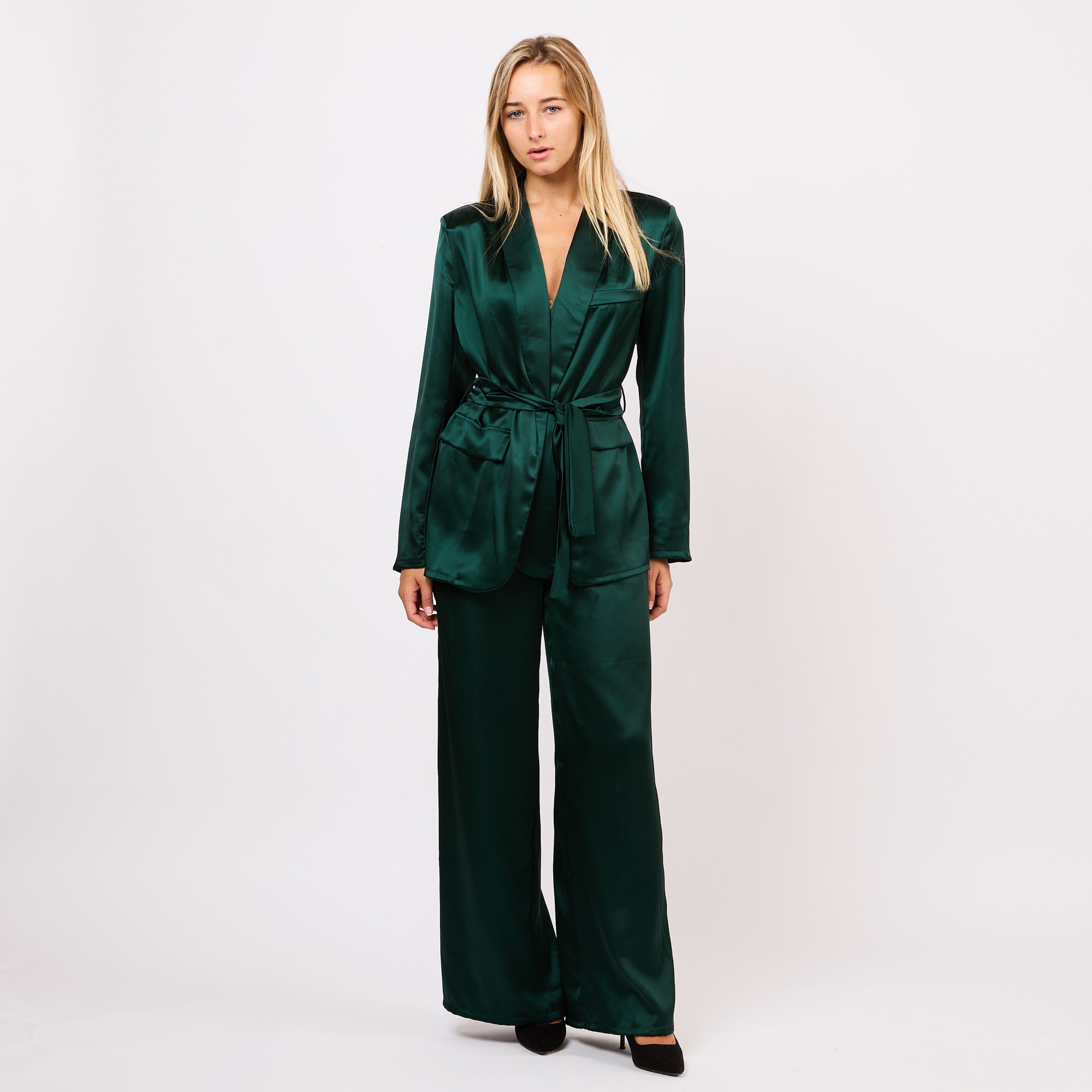 [MIXMUSE.NOHO] Completo blazer e pantaloni in tessuto lucido e morbido