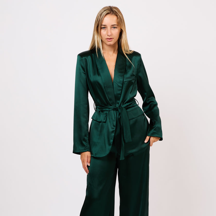 [MIXMUSE.NOHO] Completo blazer e pantaloni in tessuto lucido e morbido