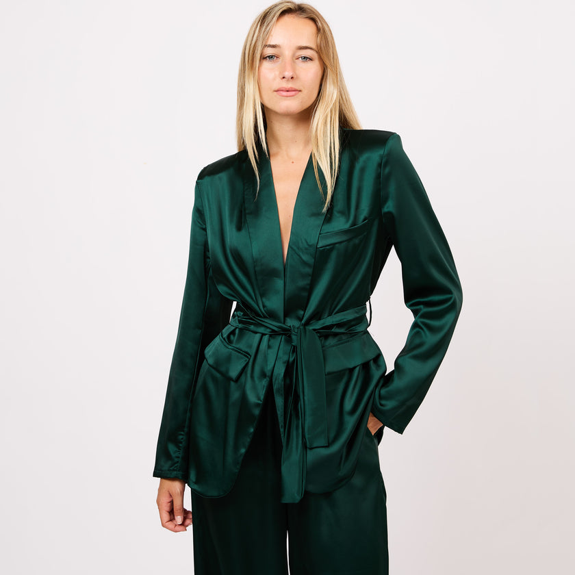 [MIXMUSE.NOHO] Completo blazer e pantaloni in tessuto lucido e morbido