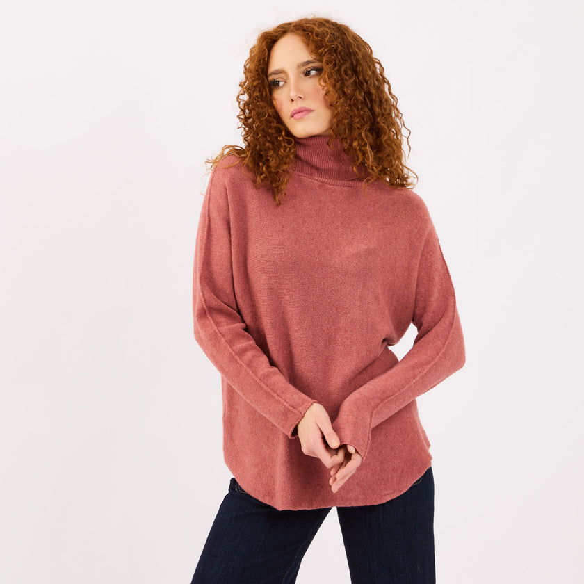 [MIXMUSE] Charlie Max, Maglia Lunga Con Collo Alto Curvy