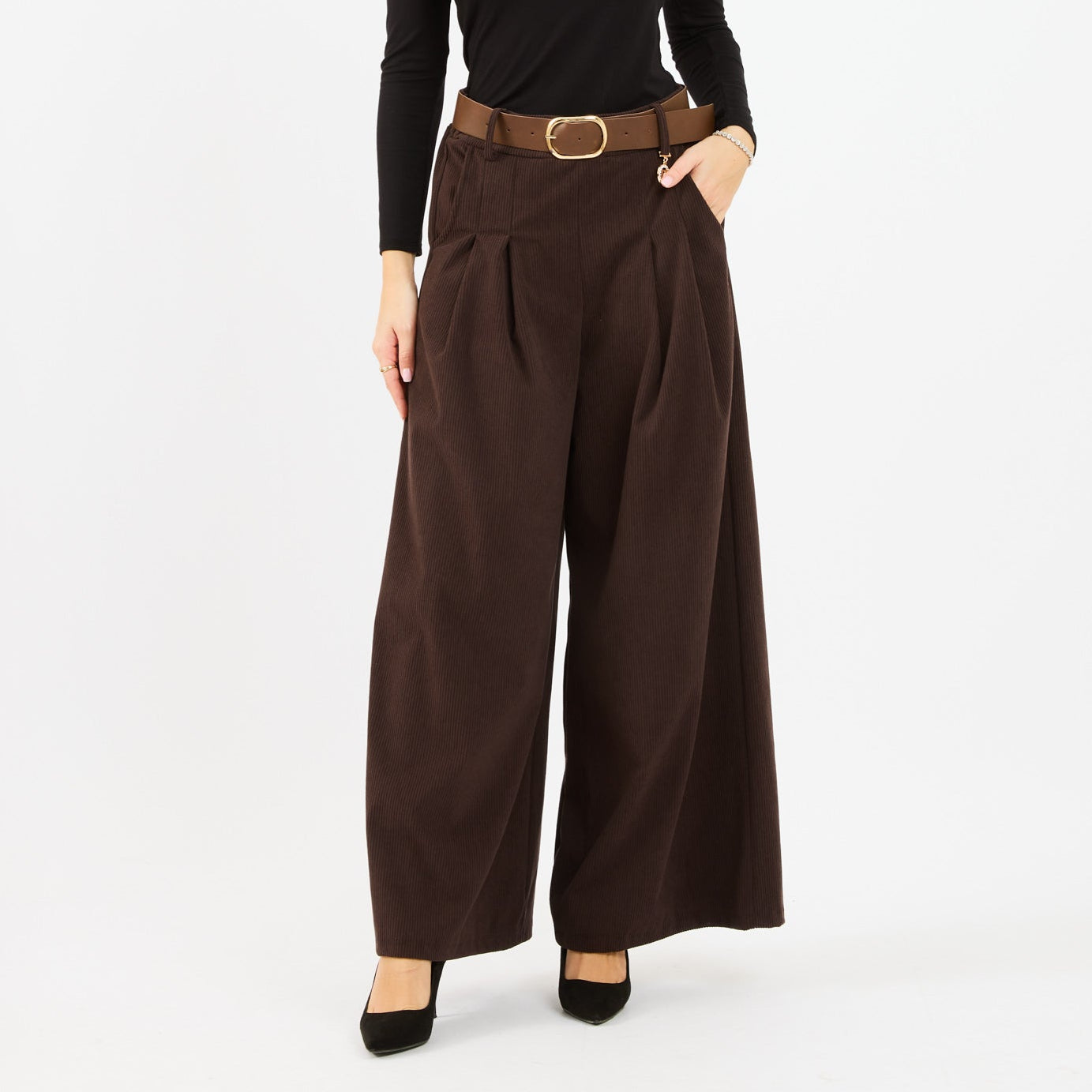 [MIXMUSE.NOHO] Pantaloni Dea in Velluto a Coste con Cintura