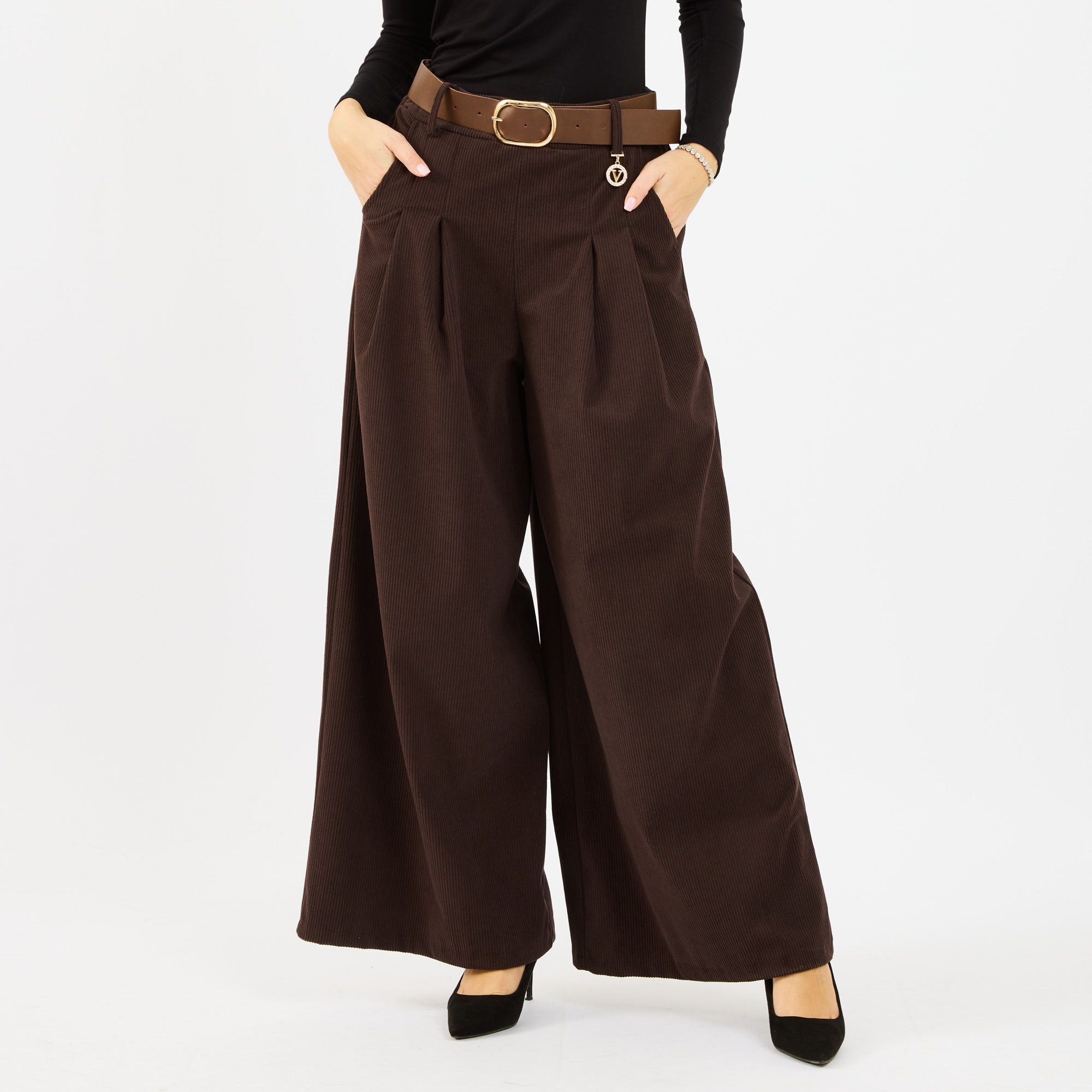 [MIXMUSE.NOHO] Pantaloni Dea in Velluto a Coste con Cintura