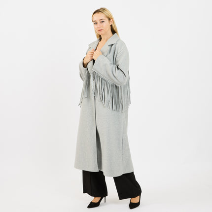 [MIXMUSE.NOHO] Cappotto Con Frange Sul Retro