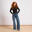 [MIXMUSE.NOHO] Jeans Elasticizzato A Palazzo Con Strass