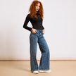 [MIXMUSE.NOHO] Jeans Elasticizzato A Palazzo Con Strass