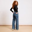 [MIXMUSE.NOHO] Jeans Elasticizzato A Palazzo Con Strass