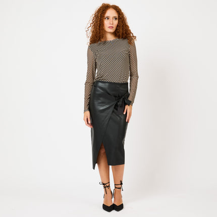 [MIXMUSE.NOHO] Gonna in Ecopelle Con Fiocco Laterale