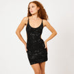 [MIXMUSE.SOUL] Vestito corto con paillettes e cut-out laterale
