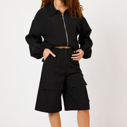 [MIXMUSE.SOUL] Set Giacca in Completo Shorts Oversize Total Black