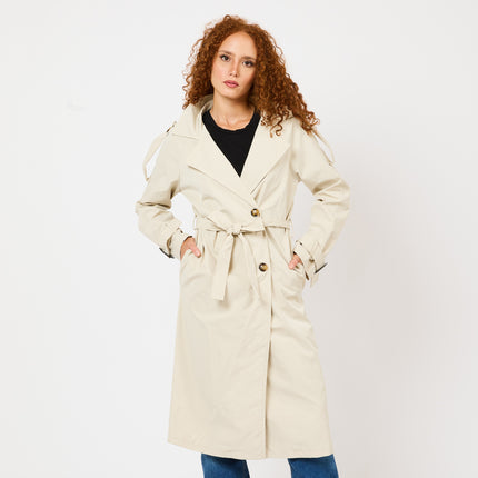 [MIXMUSE.SOUL] Trench Lungo Doppiopetto con cintura e tasche