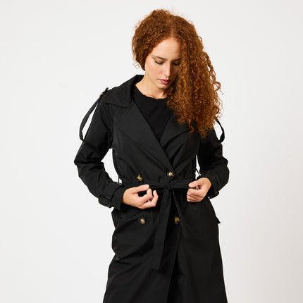 [MIXMUSE.SOUL] Trench Lungo Doppiopetto con cintura e tasche