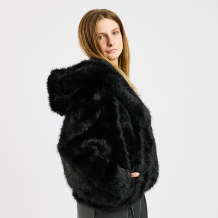 [MIXMUSE] Pelliccia con cappuccio