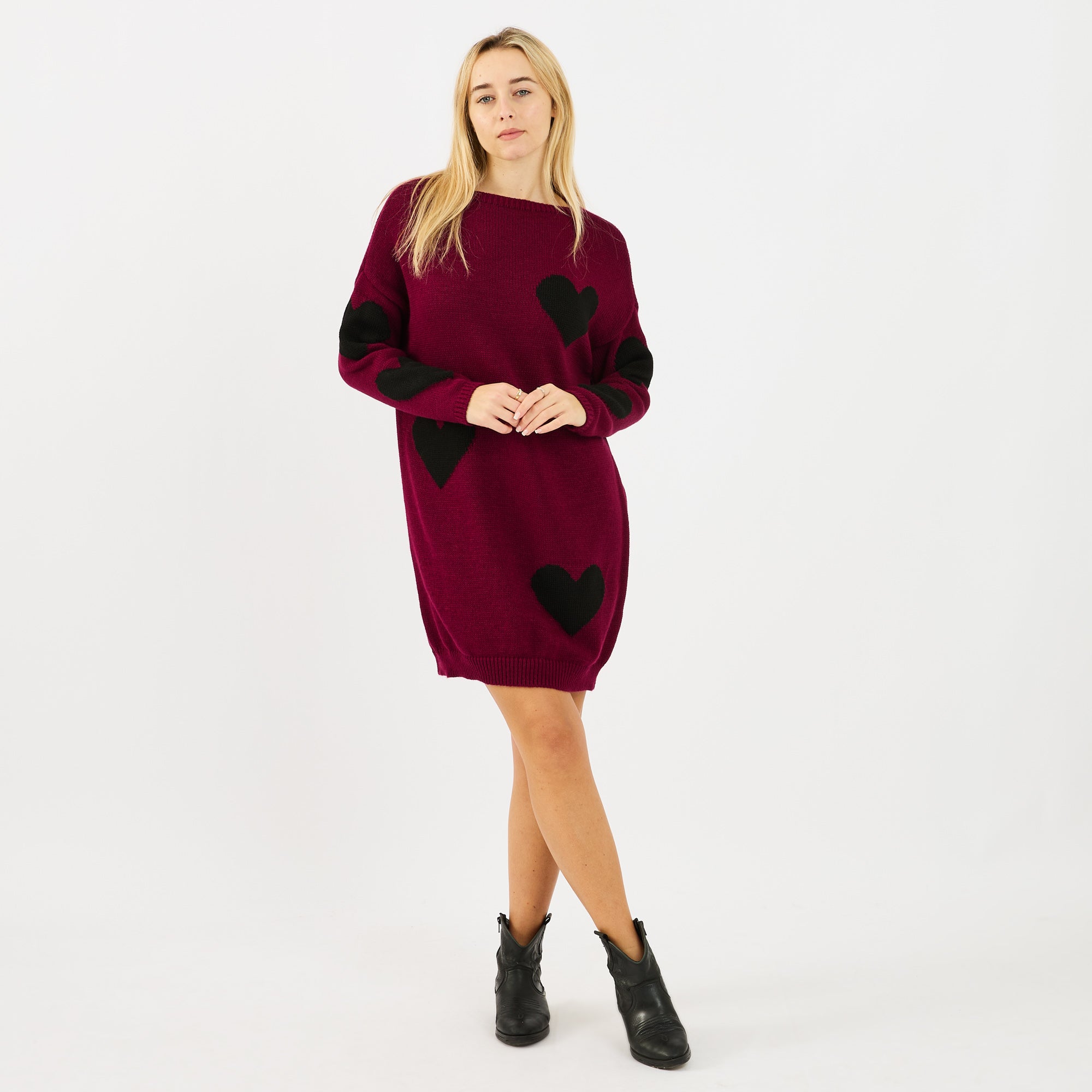 [MIXMUSE.COUTURE] Vestito Love, In Maglia Con Cuori