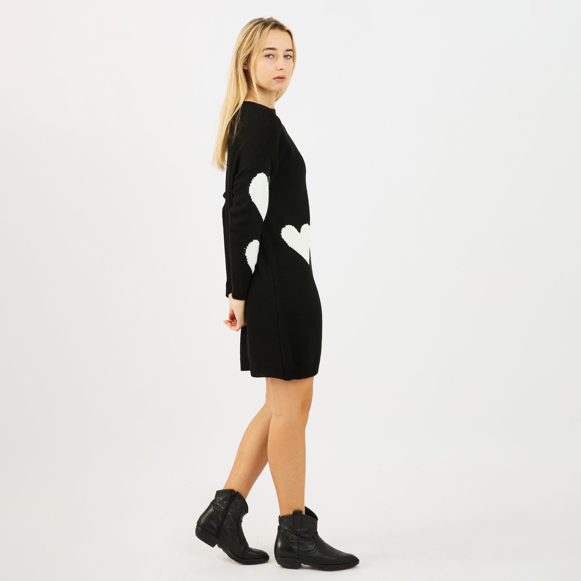 [MIXMUSE.COUTURE] Vestito Love, In Maglia Con Cuori