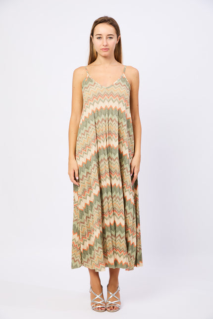 Abito Estivo Zig Zag con Spalline Sottili - Made In Italy