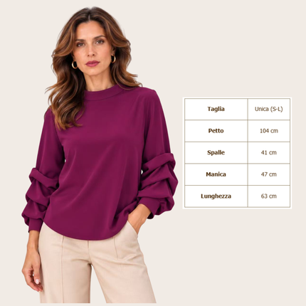 [MIXMUSE.NOHO] Elodie, Camicia Con Volant Sulle Maniche