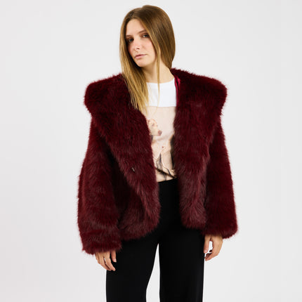 [MIXMUSE] Pelliccia con cappuccio