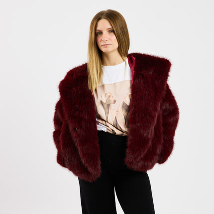 [MIXMUSE] Pelliccia con cappuccio