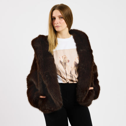 [MIXMUSE] Pelliccia con cappuccio