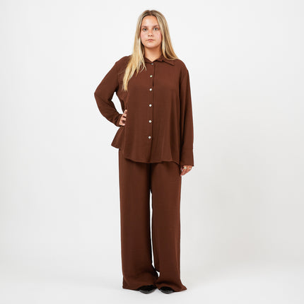 [MIXMUSE.COUTURE] Completo elegante in camicia e pantalone palazzo morbido comodo