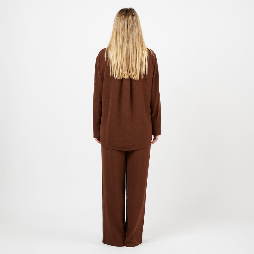[MIXMUSE.COUTURE] Completo elegante in camicia e pantalone palazzo morbido comodo