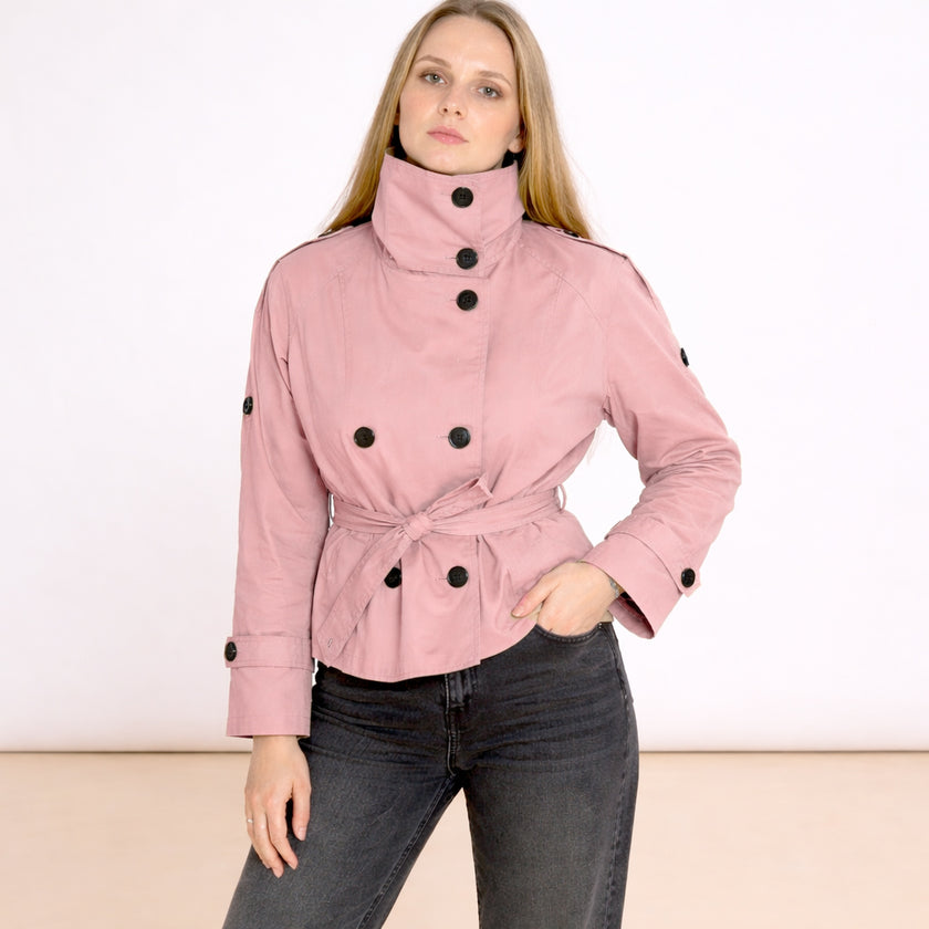 [MIXMUSE.SOUL] Naomi, Giubbotto Trench Collo A Imbuto