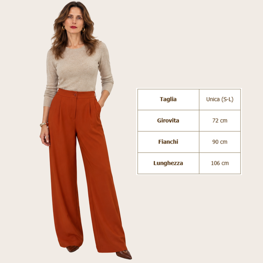 [MIXMUSE] Priscilla, Pantalone Con Pinces E Vita Elasticizzata
