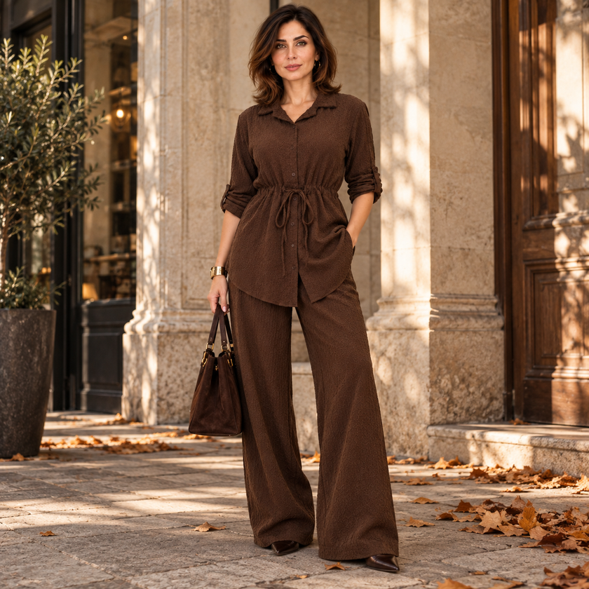 [MIXMUSE.COUTURE] Trouser Set With Shirt And Drawstring Waist