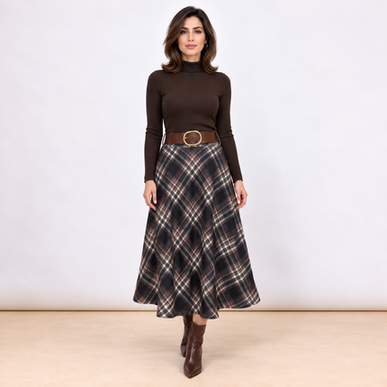 [MIXMUSE.COUTURE] Gonna Svasata Tartan Con Cintura