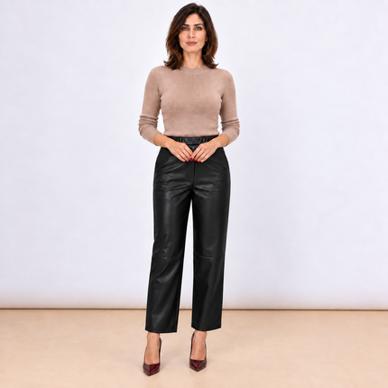 PRE-VENDITA 7GG [MIXMUSE.COUTURE] Fashion Week, Pantalone In Ecopelle Capri