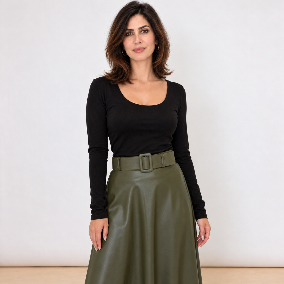 [MIXMUSE.COUTURE] Gonna In Ecopelle Con Cintura Regolabile In Vita