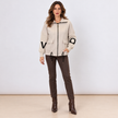 [MIXMUSE.NOHO] Nolita, Cappotto Combinato con Maniche in Maglia e Zip