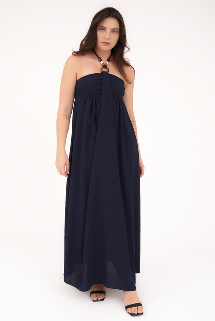 Abito Olivia, Lungo Con Collana Decorativa