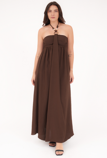 Abito Olivia, Lungo Con Collana Decorativa