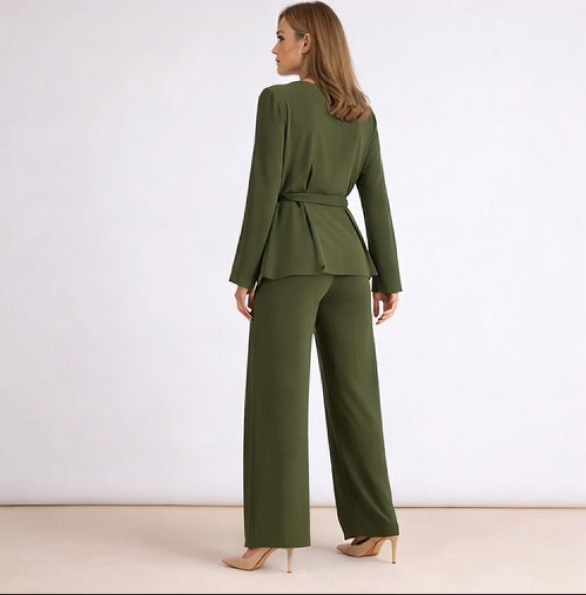 [MIXMUSE.COUTURE] Spring, Completo Pantaloni E Maglia Incrociata