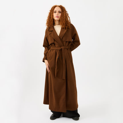 [MIXMUSE.COUTURE] Cappotto Lungo Con Cintura In Vita