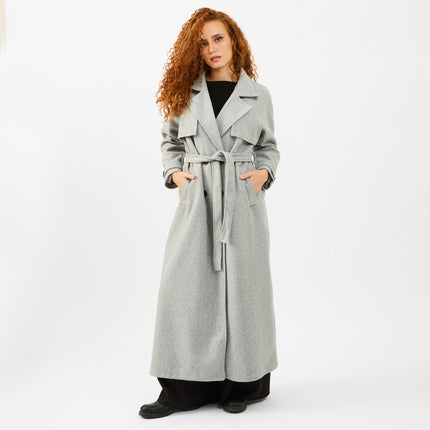 [MIXMUSE.COUTURE] Cappotto Lungo Con Cintura In Vita