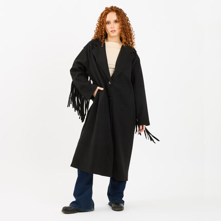 [MIXMUSE.NOHO] Cappotto Con Frange Sul Retro