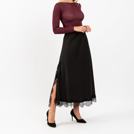 [MIXMUSE.COUTURE] Gonna Lunga in Raso con Pizzo