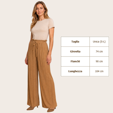 [MIXMUSE] Pantalone Plissettato Con Coulisse In Vita