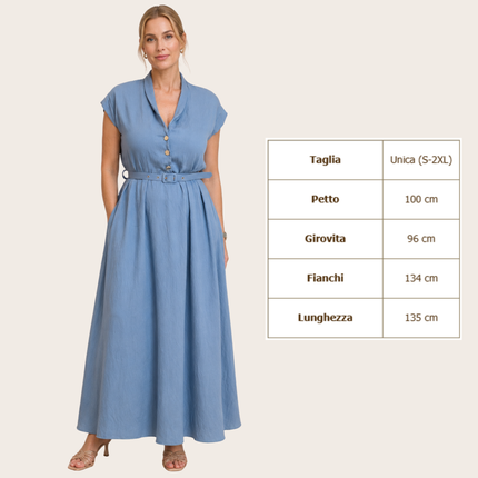 [MIXMUSE.COUTURE] Vestito Lungo Smanicato Con Bottoni