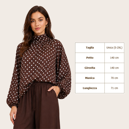 [MIXMUSE.COUTURE] Camicia A Pois Con Fiocco Sul Retro