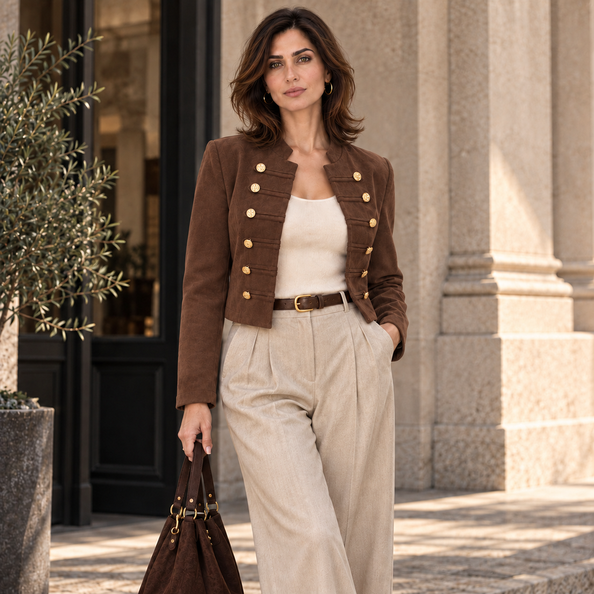 [MIXMUSE.COUTURE] Short Jacket With Toggles And Gold Buttons