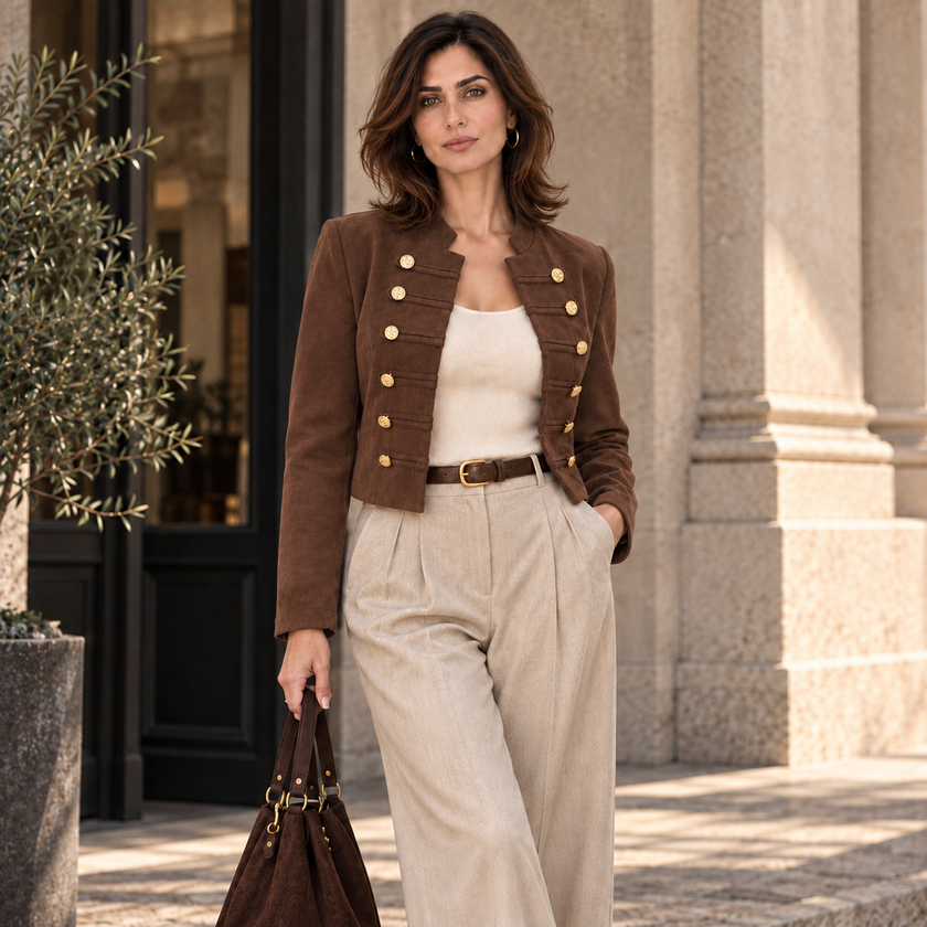 [MIXMUSE.COUTURE] Short Jacket With Toggles And Gold Buttons