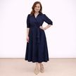 [MIXMUSE.COUTURE] Sabry, Abito Chemisier Misto Lino
