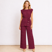 [MIXMUSE] Tokyo, Completo Plissettato Con Top Con Laccetto In Vita E Pantalone