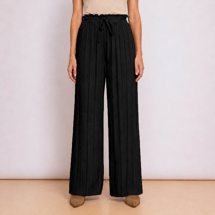 [MIXMUSE.NOHO] Pantalone Plissettato Con Coulisse In Vita