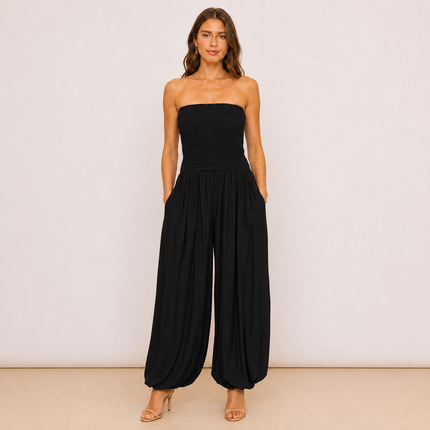 [MIXMUSE.NOHO] Nuvola, Tuta Pantalone A Fascia Con Corpetto Arricciato