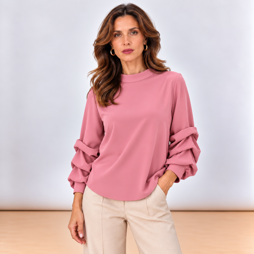 [MIXMUSE.NOHO] Elodie, Camicia Con Volant Sulle Maniche